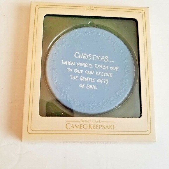 Hallmark Other - Hallmark Christmas 1981 Vintage Cameo Keepsake Ornament Blue White Betsey Clark